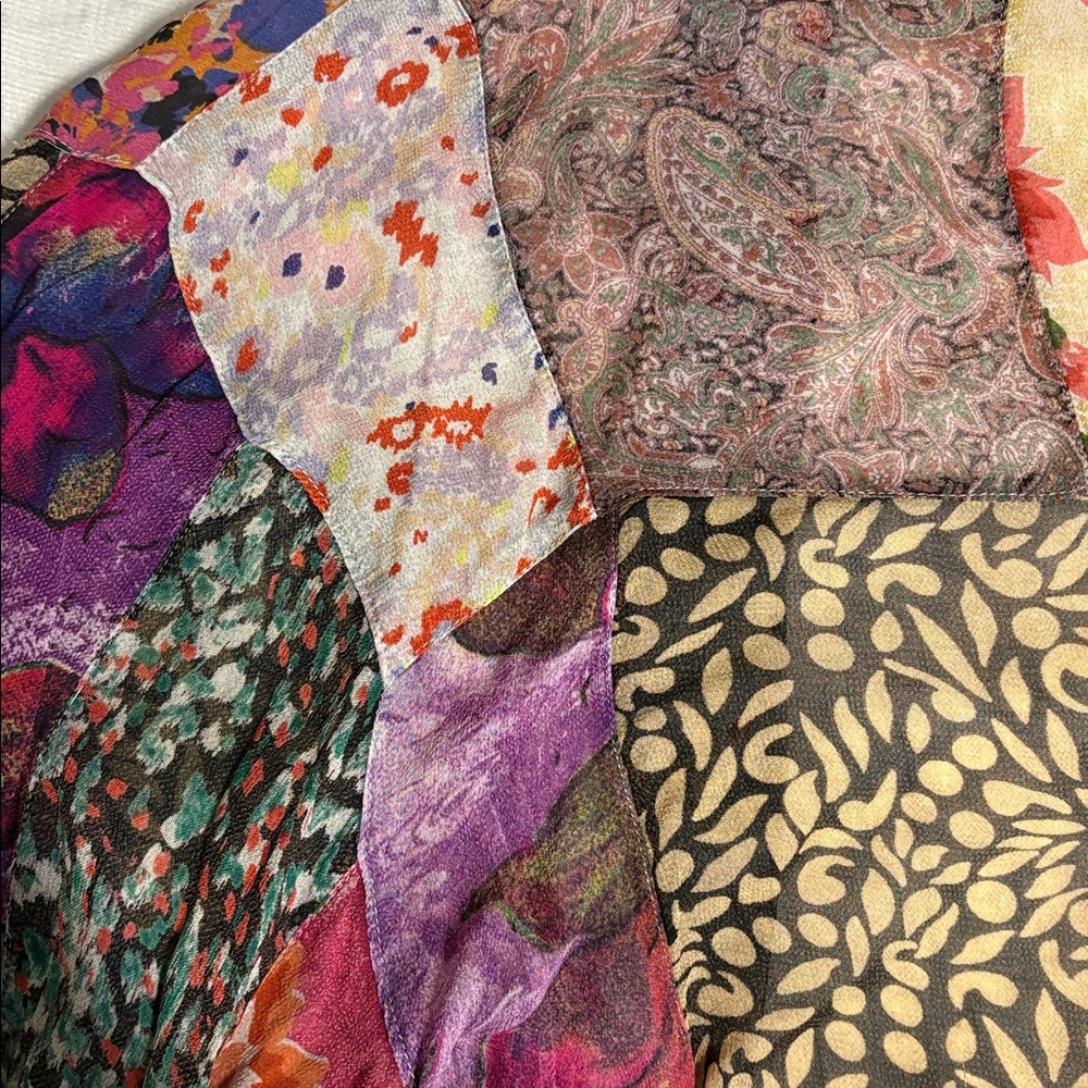 Young Threads Patchwork Boho Kimono – Mixed Flora… - image 6